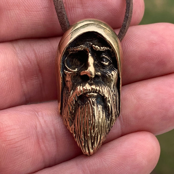 Odin Face Pendant - Bronze or Sterling Silver