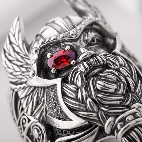 Viking Barbarian Gladiator Medieval Odin shops God Handmade 3D Ring Solid Sterling Silver 925