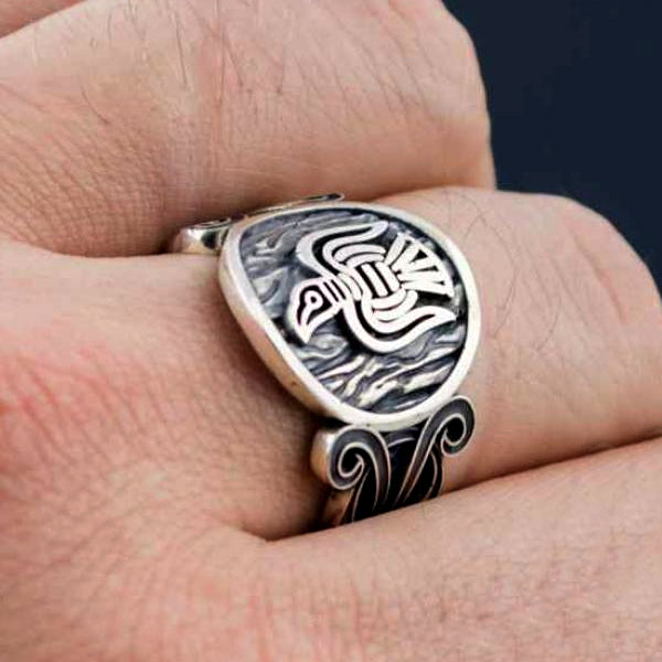 Ragnar's Raven Ring - Sterling Silver or Gold