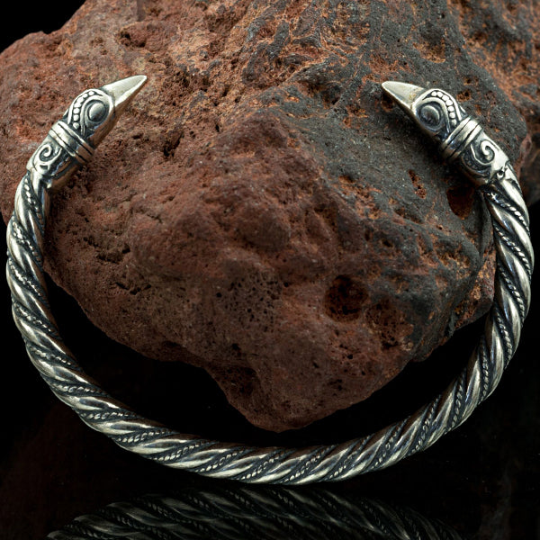 Viking Raven Arm Ring - Sterling Silver