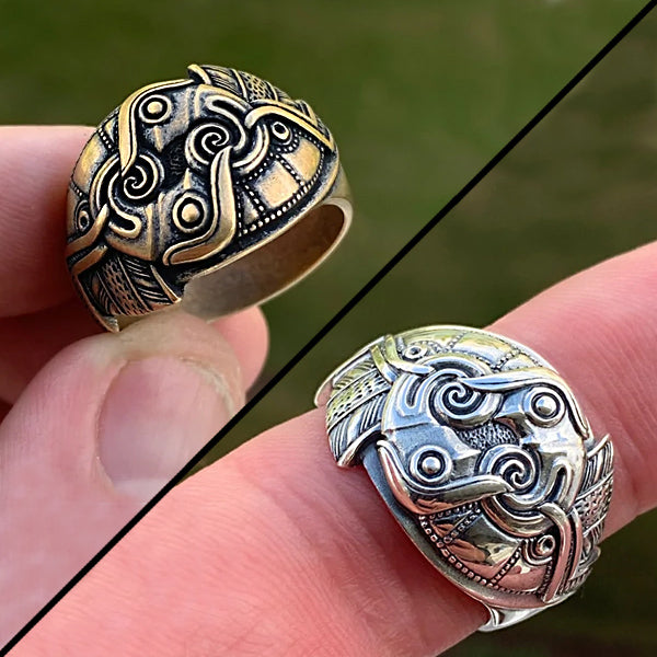 Ravens of Odin Ring - Bronze or Sterling Silver