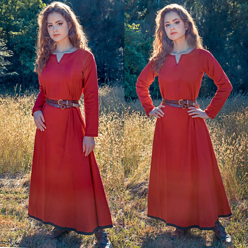 Red Viking Dress - Viking Dresses / Nordic / Norse Clothing Red / L Red Viking Dress - Viking Dresses / Nordic / Norse Clothing Red / L