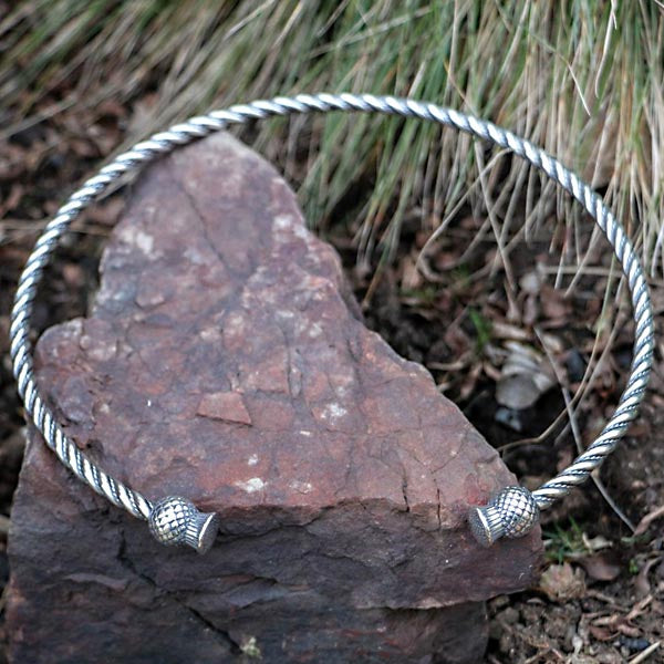 Scottish Thistle Torc - Sterling Silver