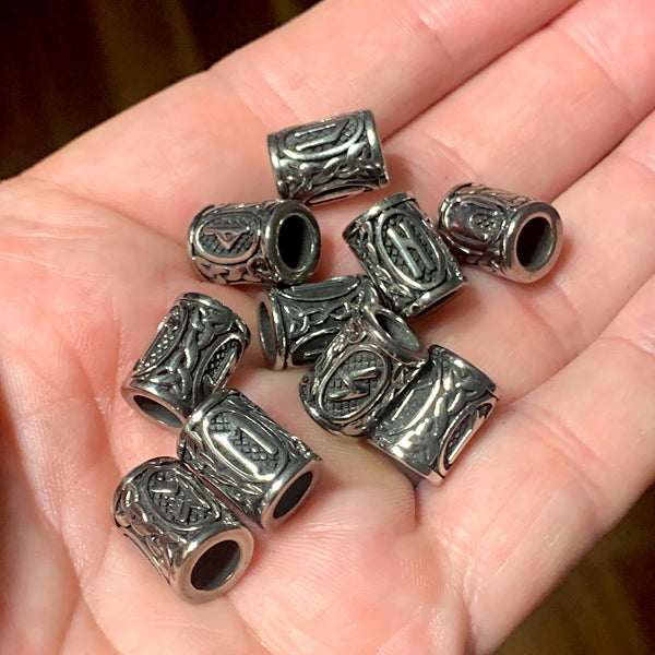 Set of 10 Random Beads - Stainless Steel (6mm)