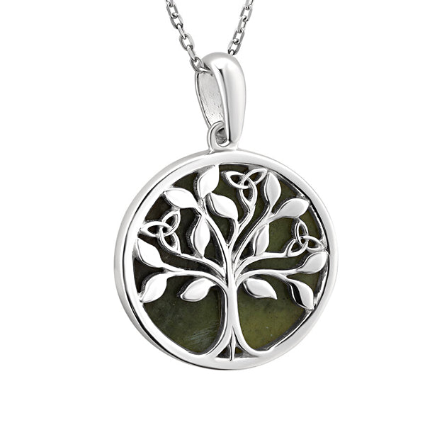 Silver & Marble Tree of Life Necklace