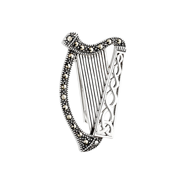 Small Irish Harp Pin - Sterling Silver