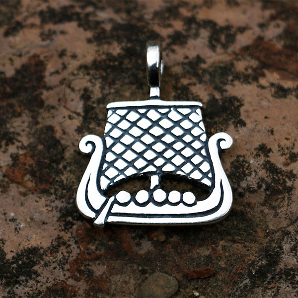 Sterling Silver Viking Ship Pendant