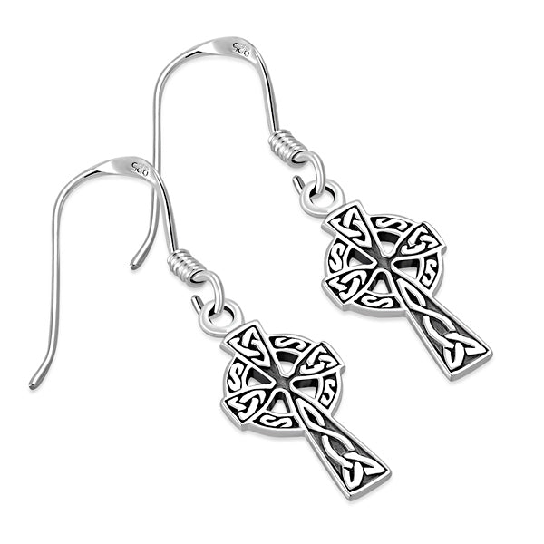 Small Celtic Cross Earrings - Sterling Silver