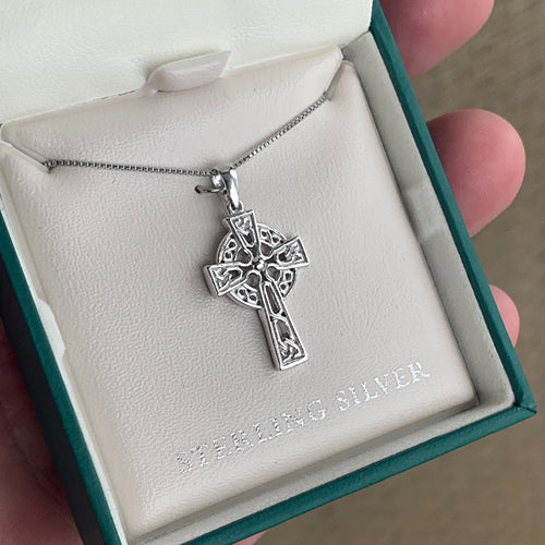 Small Celtic Cross Necklace - Sterling Silver