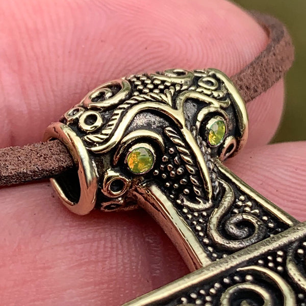 Small Jeweled Raven Hammer - Brass