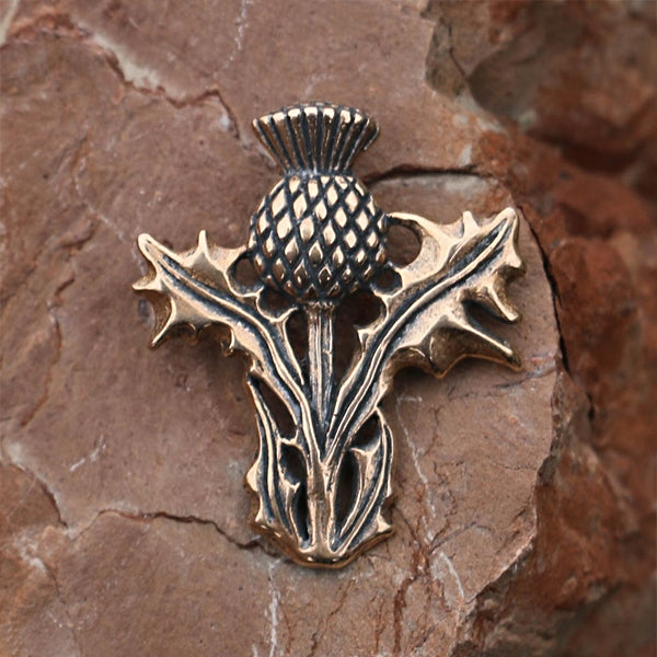 Small Scottish Thistle Necklace - Bronze