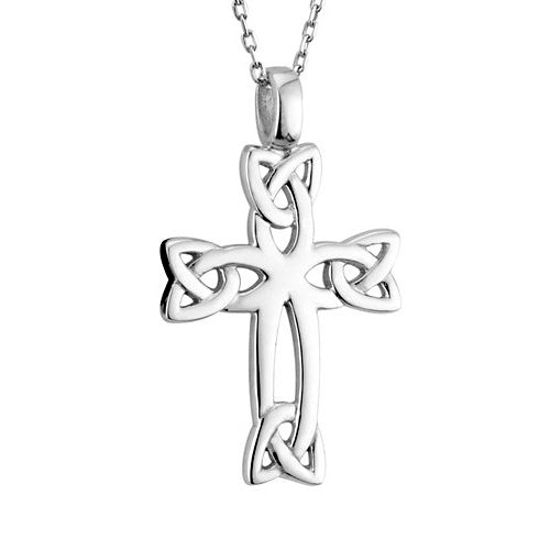 Small Silver Celtic Cross Necklace