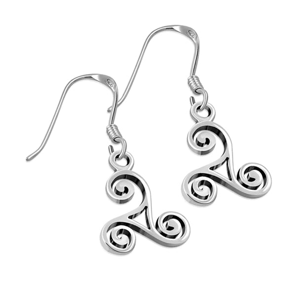 Small Triskele Earrings - Sterling Silver