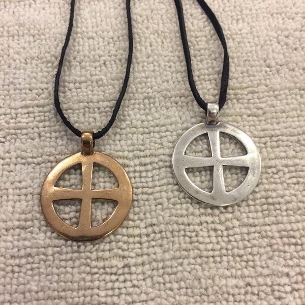 Sun Cross Pendant - Bronze or Sterling Silver