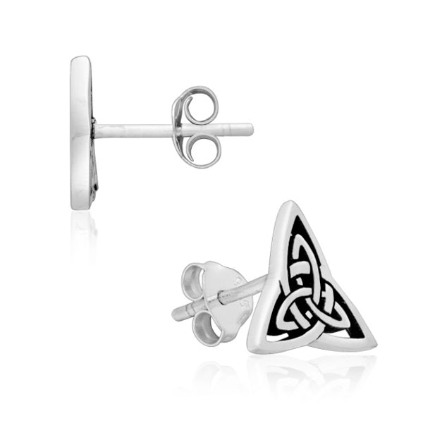 Triquetra Stud Earrings - Sterling Silver