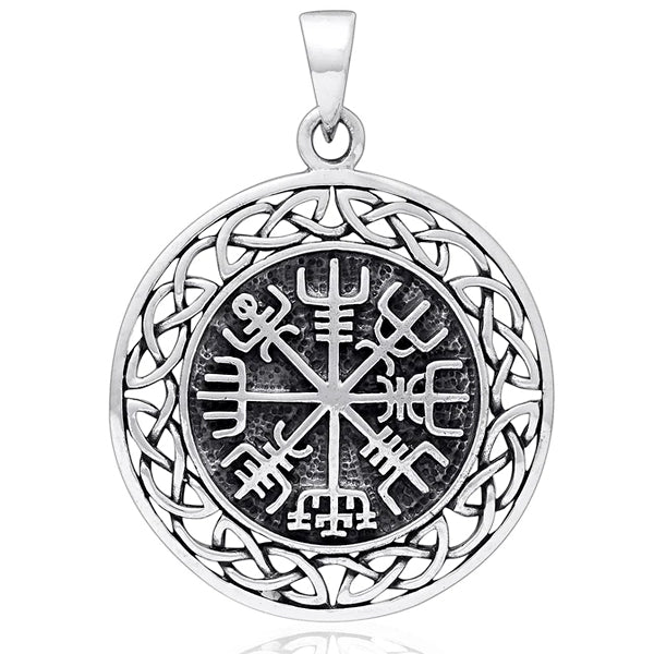 Celtic Knots Vegvisir Pendant - Sterling Silver