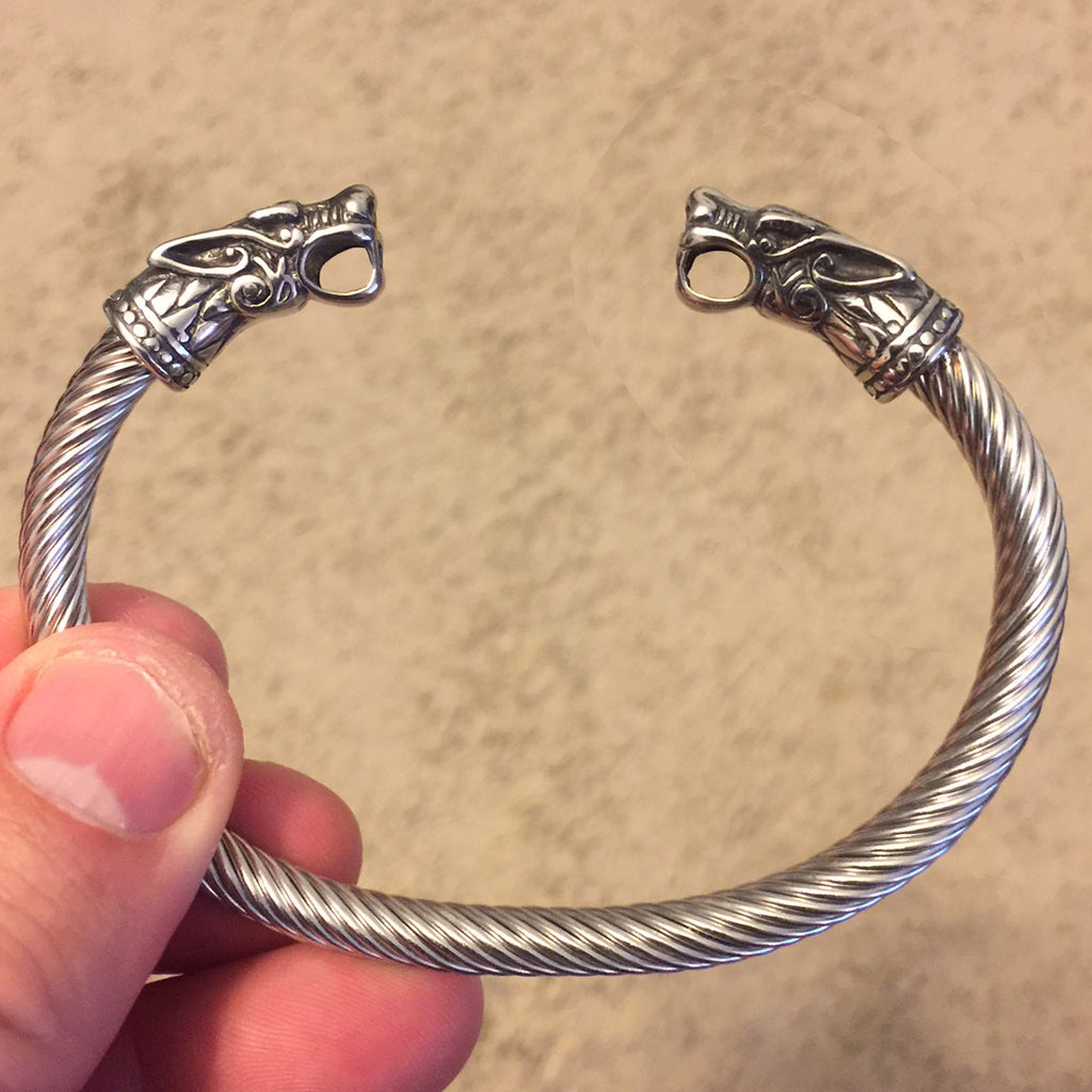 Stainless Steel Nordic Viking Jewelry Odin Wolf Head Mens King Chain  Bracelet - AliExpress
