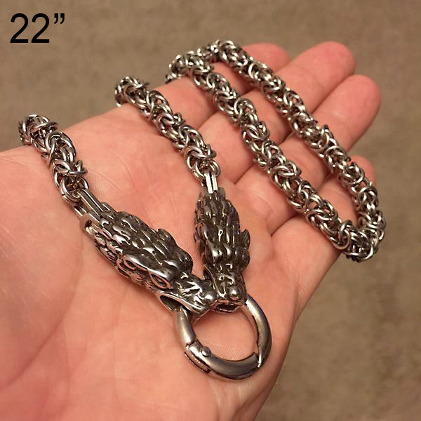 Wolf Heads Chunky Chain - Stainless Steel