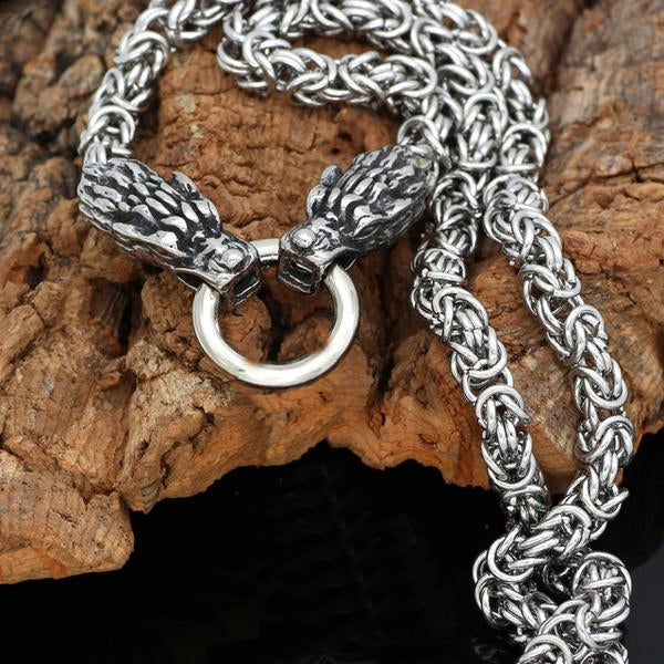 Wolf Heads Chunky Chain - Stainless Steel