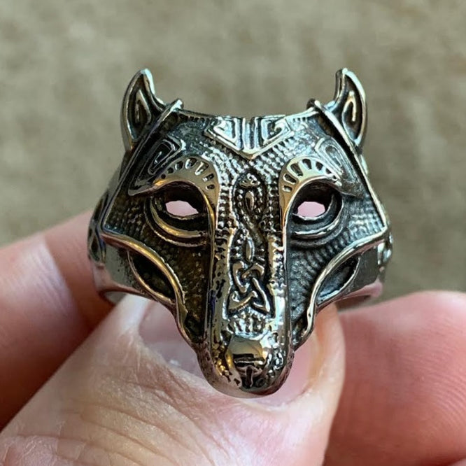 Wolf Head Ring - Stainless Steel