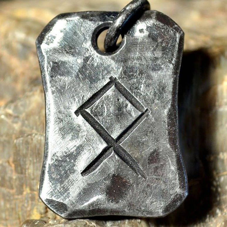 Outlet Rune Unisex pendant, 925 sterling silver bail, hand forged from scrap silver, Triple Goddess Rune Pendant Fine Silver