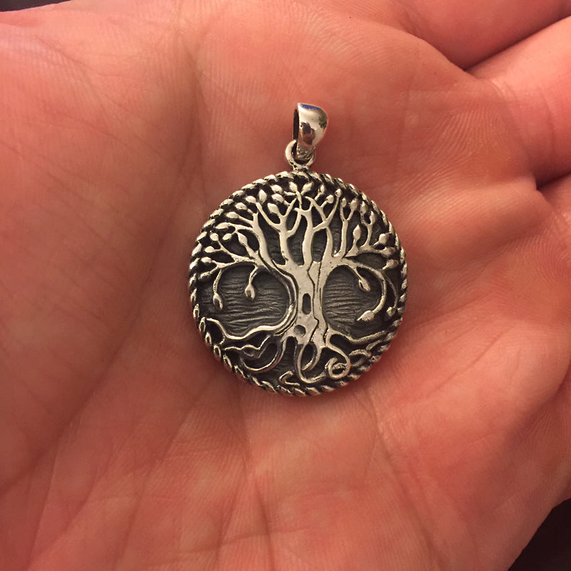 Wholesale Sterling Silver Brushed Tree of Life Necklace with Turquoise by  Sosie Designs Jewelry