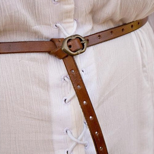 Thin Brown Viking Belt - Leather