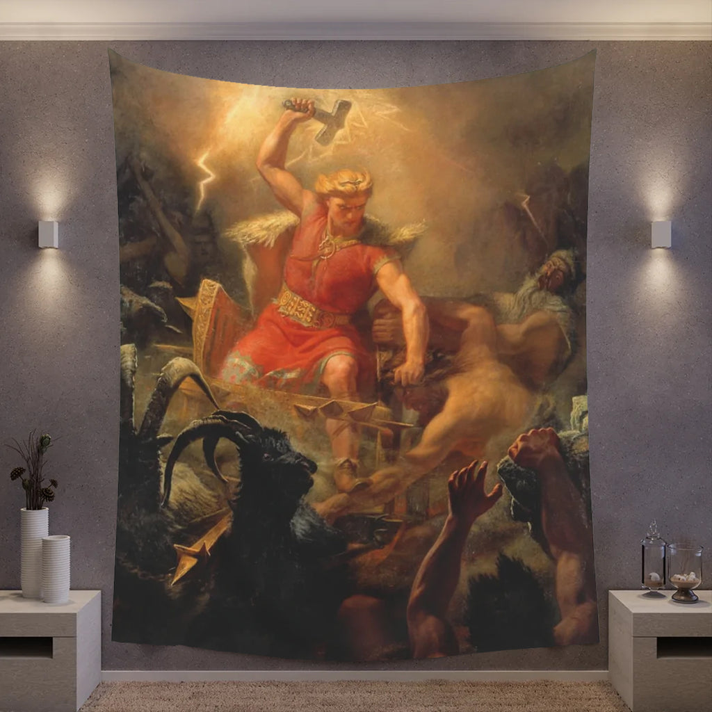 Thor's Fight with the Giants - Wall Tapestry
