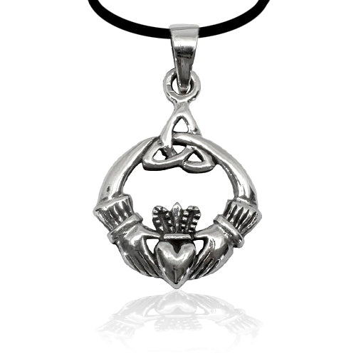 Triquetra Claddagh Necklace - Sterling Silver