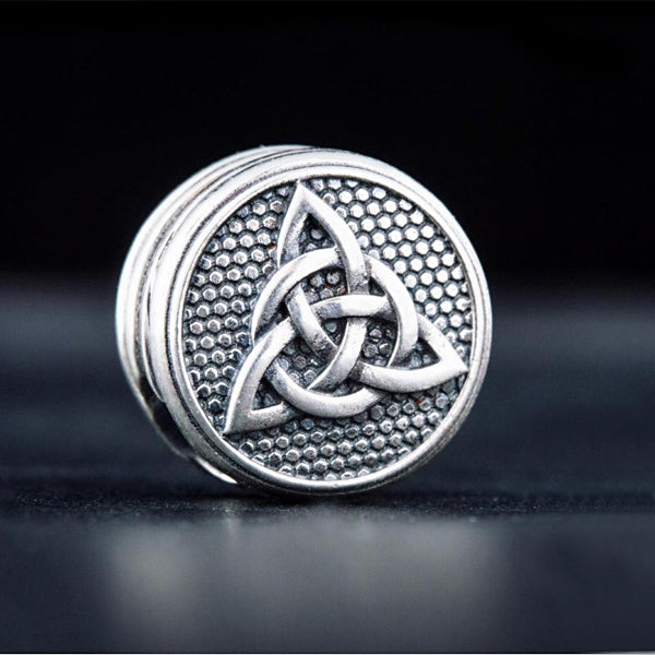 Triquetra Round Bead - Sterling Silver