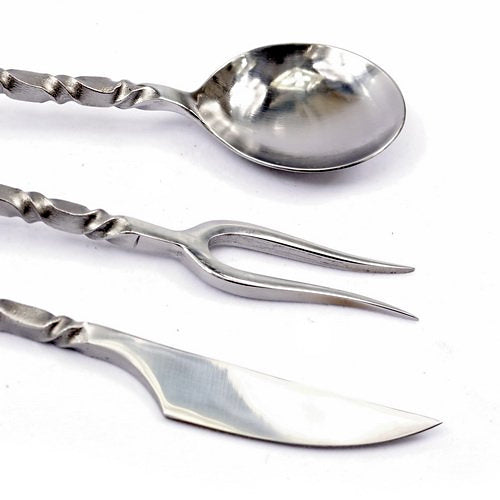 Medieval Cutlery Set w/ Torqued Handles