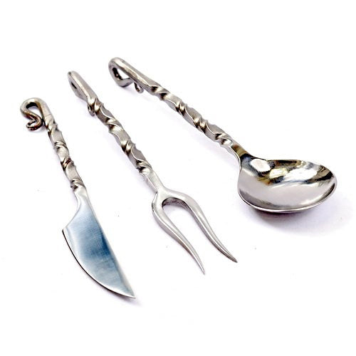 Medieval Cutlery Set w/ Torqued Handles