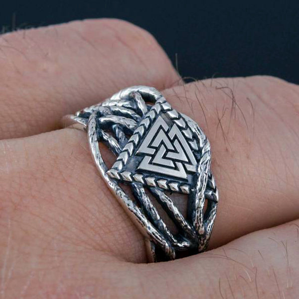 Valknut and Vines Ring - Sterling Silver, 14k or 18k Gold – Sons of Vikings