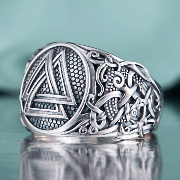 Valknut Ring - Sterling Silver