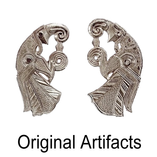 Large Vendel Raven Earrings - Bronze or Silver