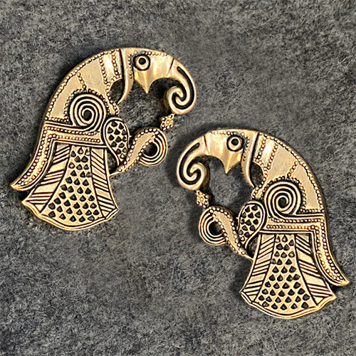 Vendel Raven Brooches Replica - Bronze