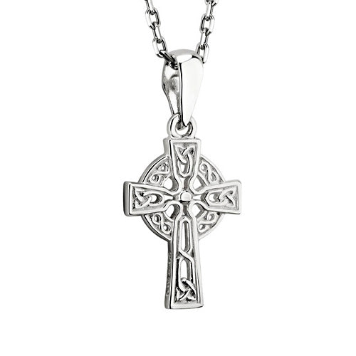 Very Small Celtic Cross Necklace - Sterling Silver