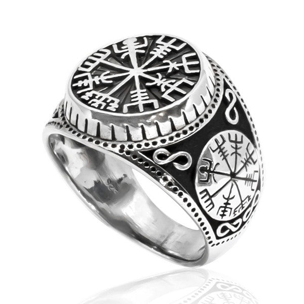 Viking Compass Ring - Sterling Silver