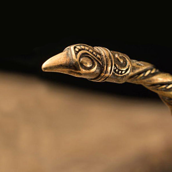Viking Raven Arm Ring - Brass