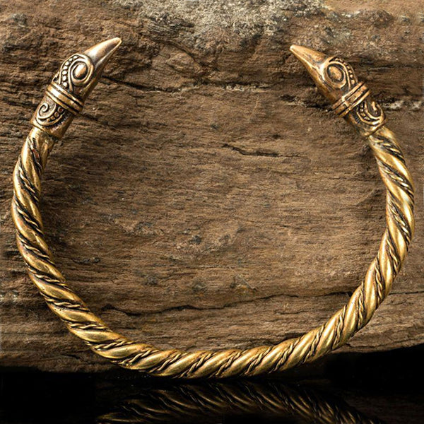 Brass Viking Raven Arm Ring