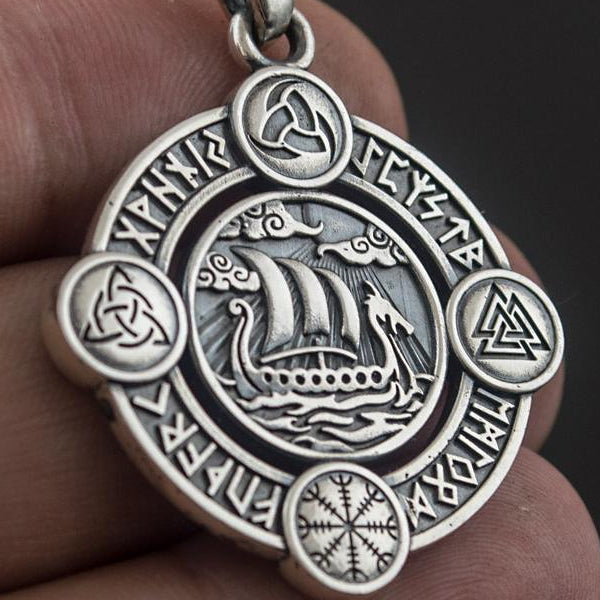 Viking Ship Amulet - Sterling Silver or Gold