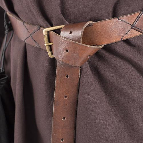 Wide Brown Viking Belt - Leather
