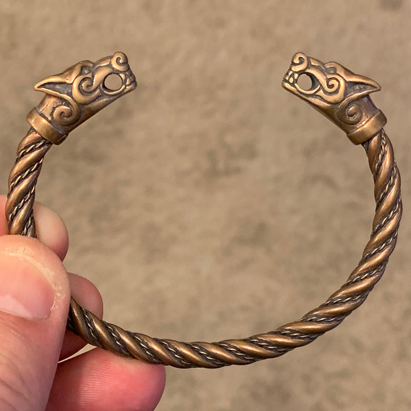 BRONZE BRACELET, Authentic Viking Age Replica With DRAGON Heads, Amulet,  Arm Ring - Etsy