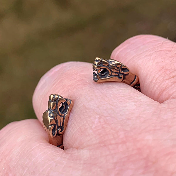 Wolf Torc Ring - Bronze