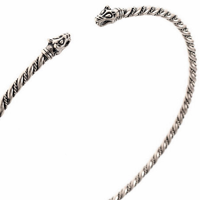 Thin Wolf Torc - Bronze or Silver