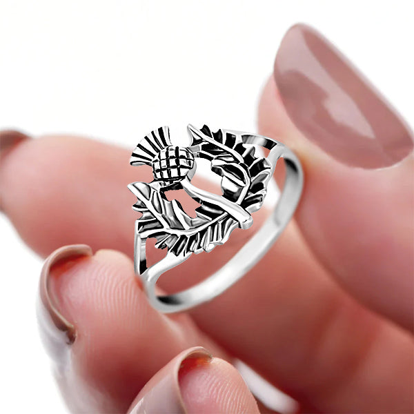 Scottish Thistle Ring - Sterling Silver